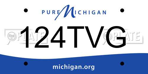 124TVG Michigan License Plate