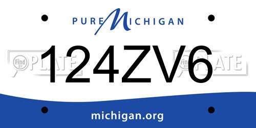 124ZV6 Michigan License Plate