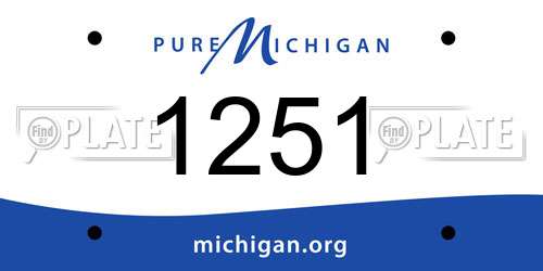 1251 Michigan License Plate
