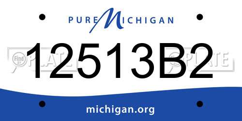 12513B2 Michigan License Plate
