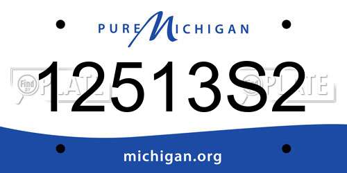 12513S2 Michigan License Plate