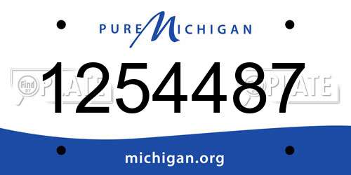 1254487 Michigan License Plate