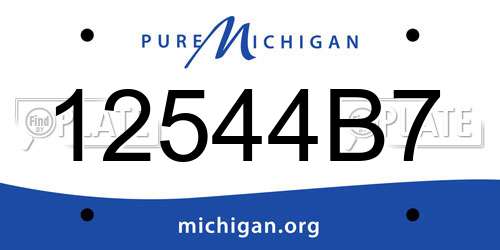 12544B7 Michigan License Plate