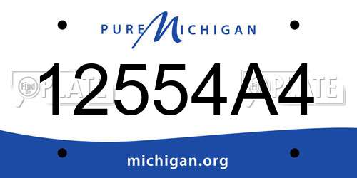 12554A4 Michigan License Plate