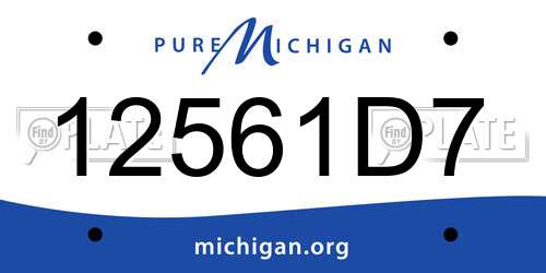 12561D7 Michigan License Plate