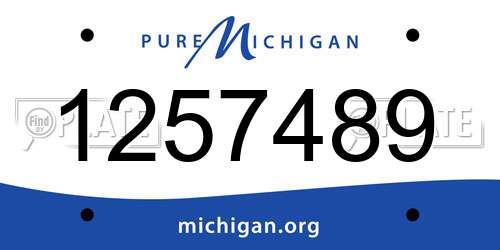 1257489 Michigan License Plate
