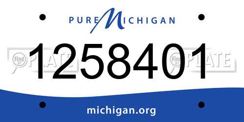 1258401 Michigan License Plate