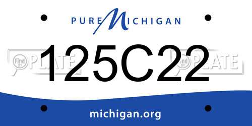 125C22 Michigan License Plate