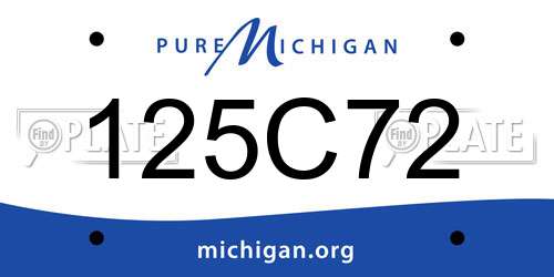125C72 Michigan License Plate