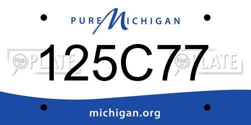 125C77 Michigan License Plate