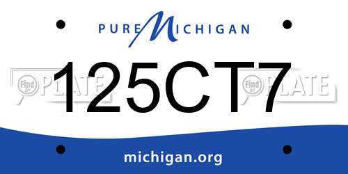 125CT7 Michigan License Plate