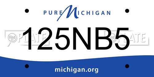 125NB5 Michigan License Plate