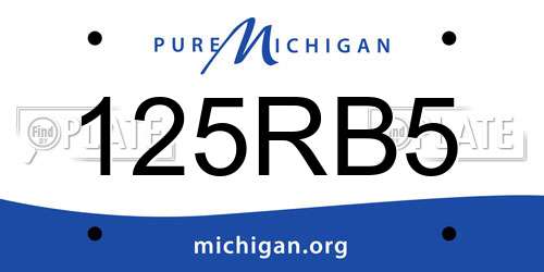 125RB5 Michigan License Plate
