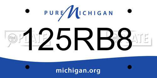 125RB8 Michigan License Plate
