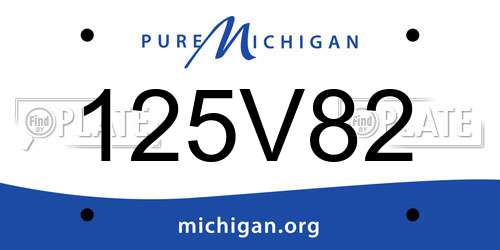 125V82 Michigan License Plate
