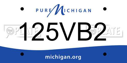 125VB2 Michigan License Plate