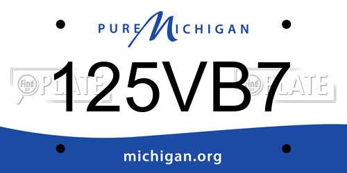 125VB7 Michigan License Plate