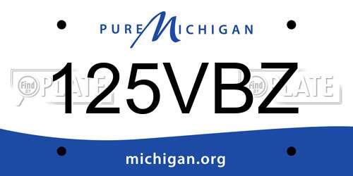 125VBZ Michigan License Plate