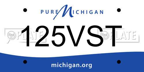 125VST Michigan License Plate