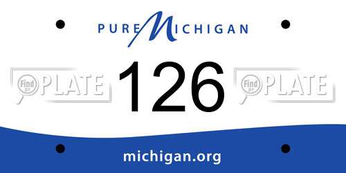 126 Michigan License Plate