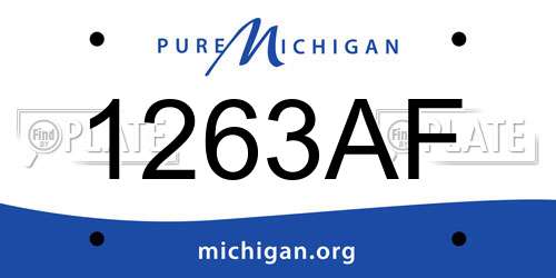 1263AF Michigan License Plate