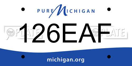 126EAF Michigan License Plate