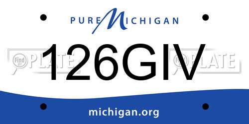 126GIV Michigan License Plate