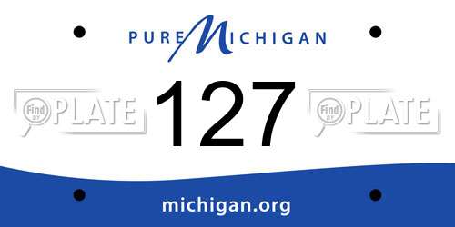 127 Michigan License Plate