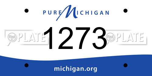 1273 Michigan License Plate