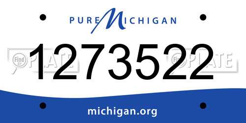 1273522 Michigan License Plate
