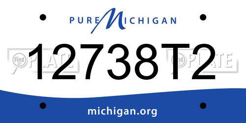 12738T2 Michigan License Plate