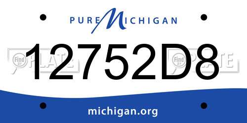 12752D8 Michigan License Plate