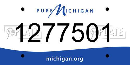 1277501 Michigan License Plate