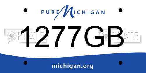 1277GB Michigan License Plate
