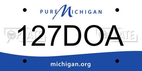 127DOA Michigan License Plate