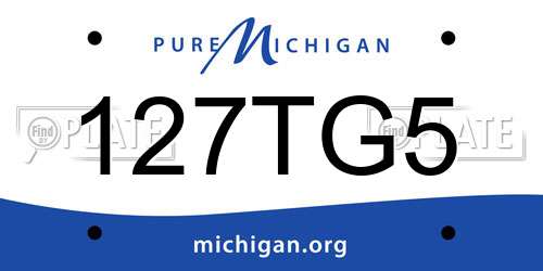 127TG5 Michigan License Plate
