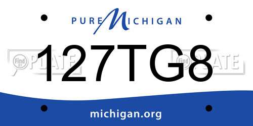 127TG8 Michigan License Plate