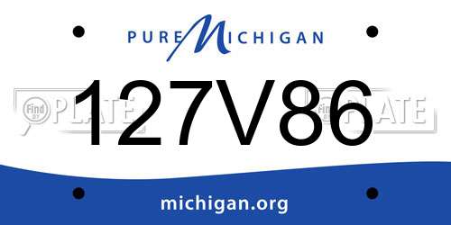 127V86 Michigan License Plate