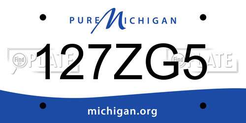 127ZG5 Michigan License Plate
