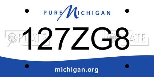 127ZG8 Michigan License Plate