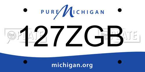 127ZGB Michigan License Plate