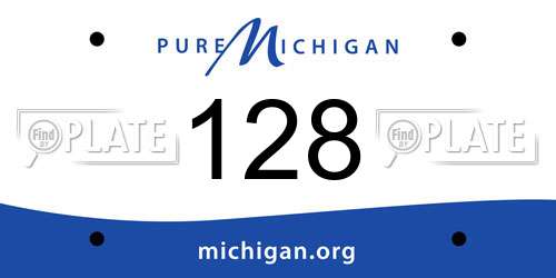 128 Michigan License Plate
