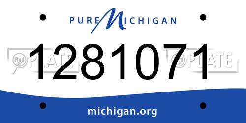 1281071 Michigan License Plate
