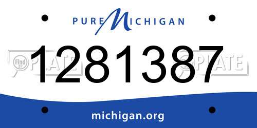 1281387 Michigan License Plate