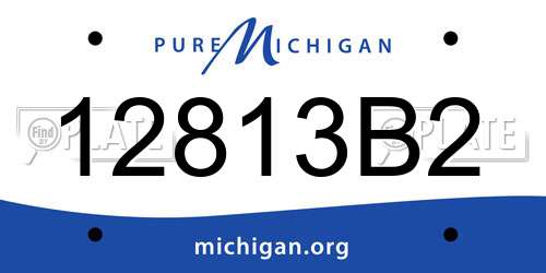 12813B2 Michigan License Plate