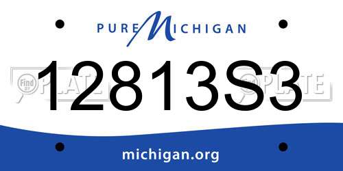 12813S3 Michigan License Plate