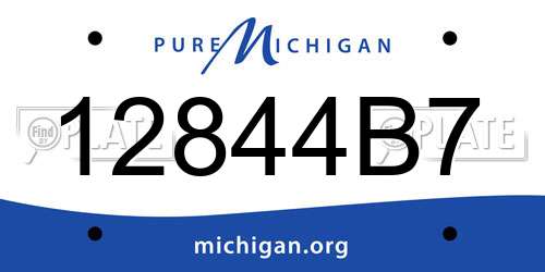 12844B7 Michigan License Plate