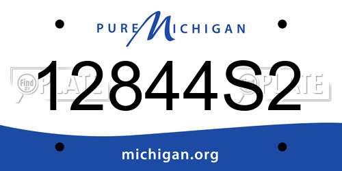 12844S2 Michigan License Plate