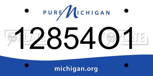 12854O1 Michigan License Plate