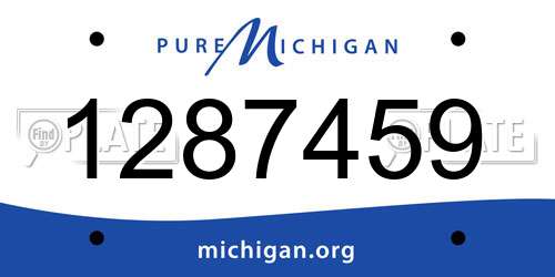 1287459 Michigan License Plate